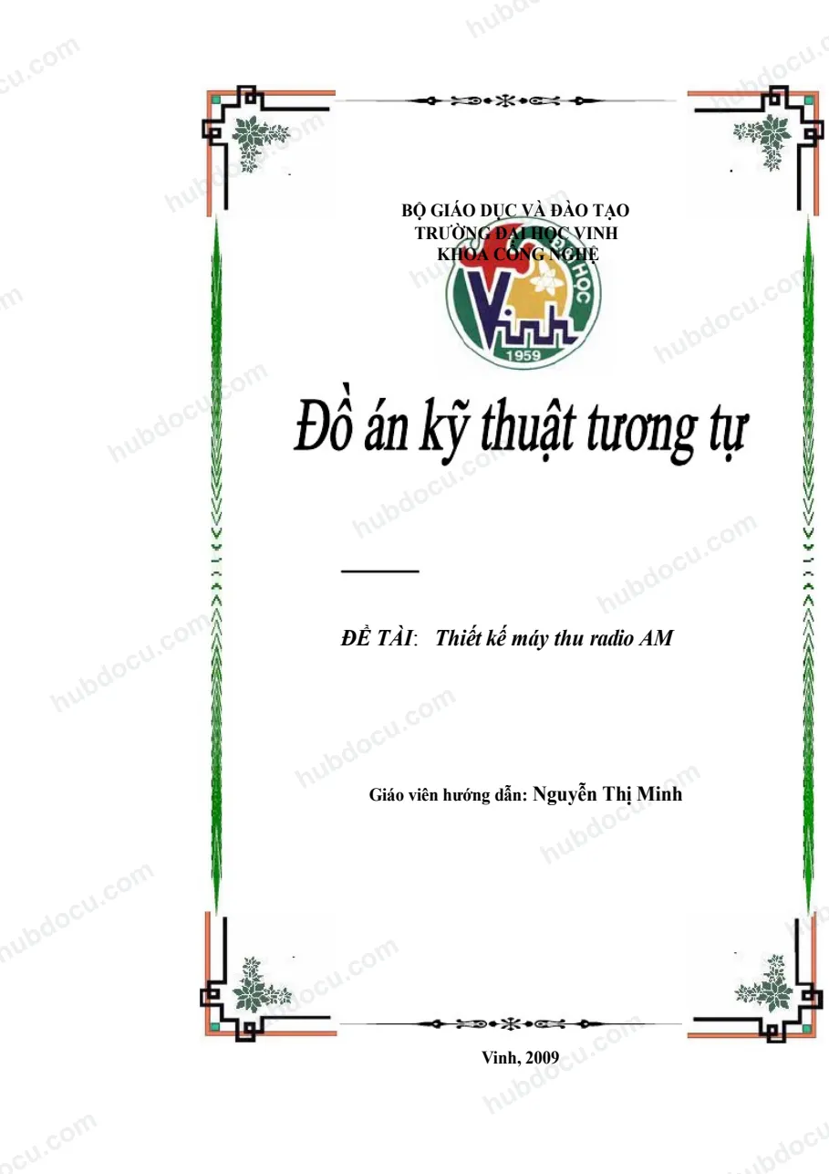 Đồ Án - Thiết Kế Máy Thu Radio AM