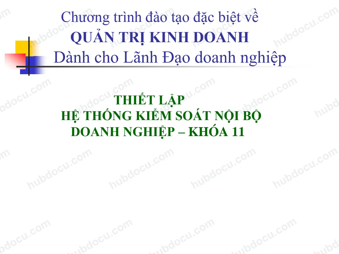 Thiết lập hệ thống kiểm soát nội bộ trong doanh nghiệp