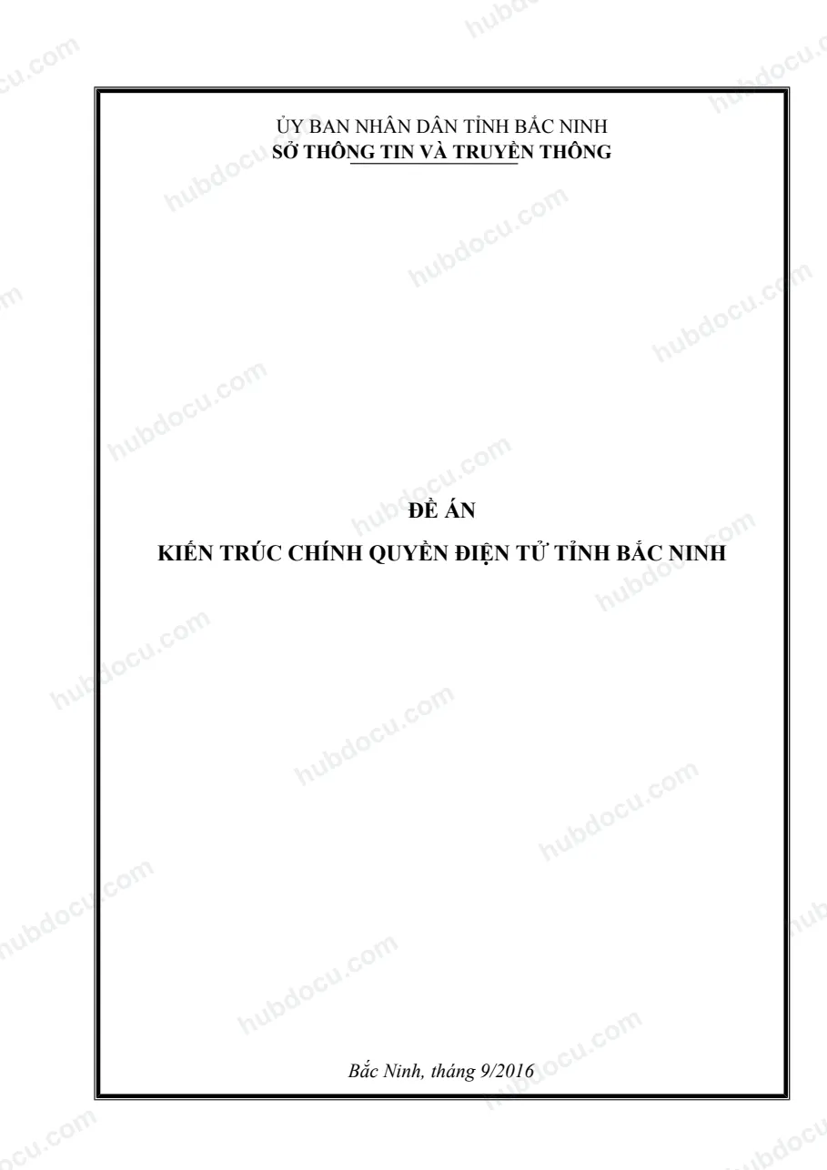 Đề Án - Kiến Trúc Chính Quyền Điện Tử Tỉnh Bắc Ninh