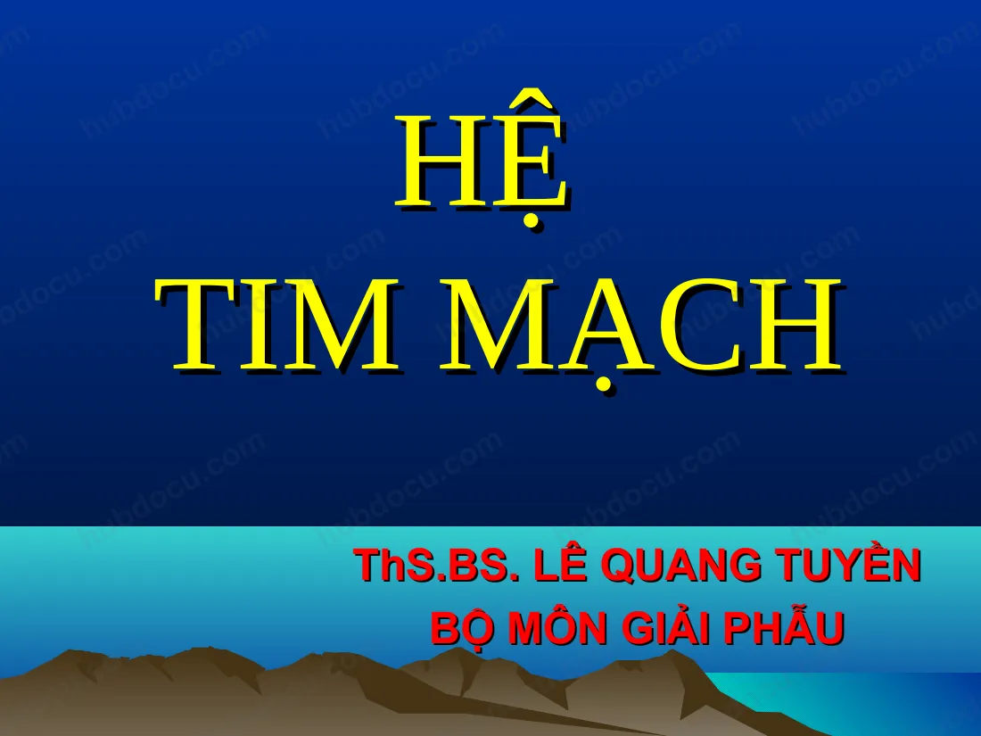 Bài Giảng - Hệ Tim Mạch ThS.BS. LÊ QUANG TUYỀN