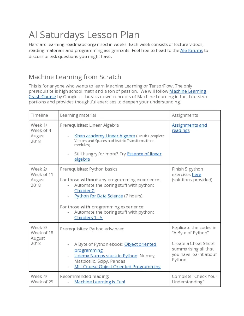 AI Saturdays Learning Plans Public (Lộ trình học tập ngày Thứ Bẩy AI)