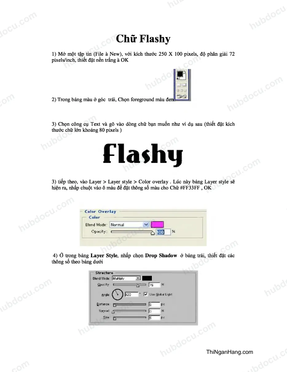 Photoshop - Tạo chữ flashy
