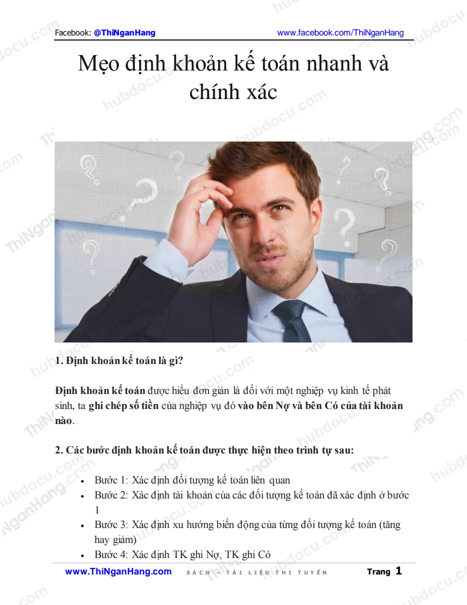 Mẹo định khoản kế toán nhanh và chính xác