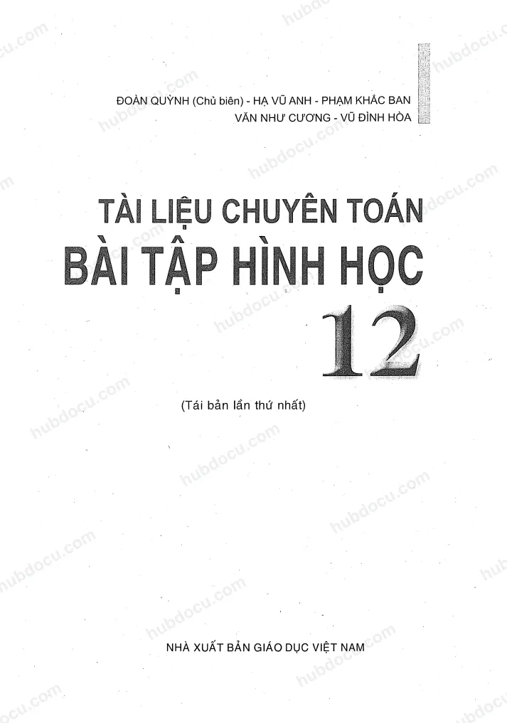 Tài liệu chuyên Toán bài tập Hình học 12 – Đoàn Quỳnh