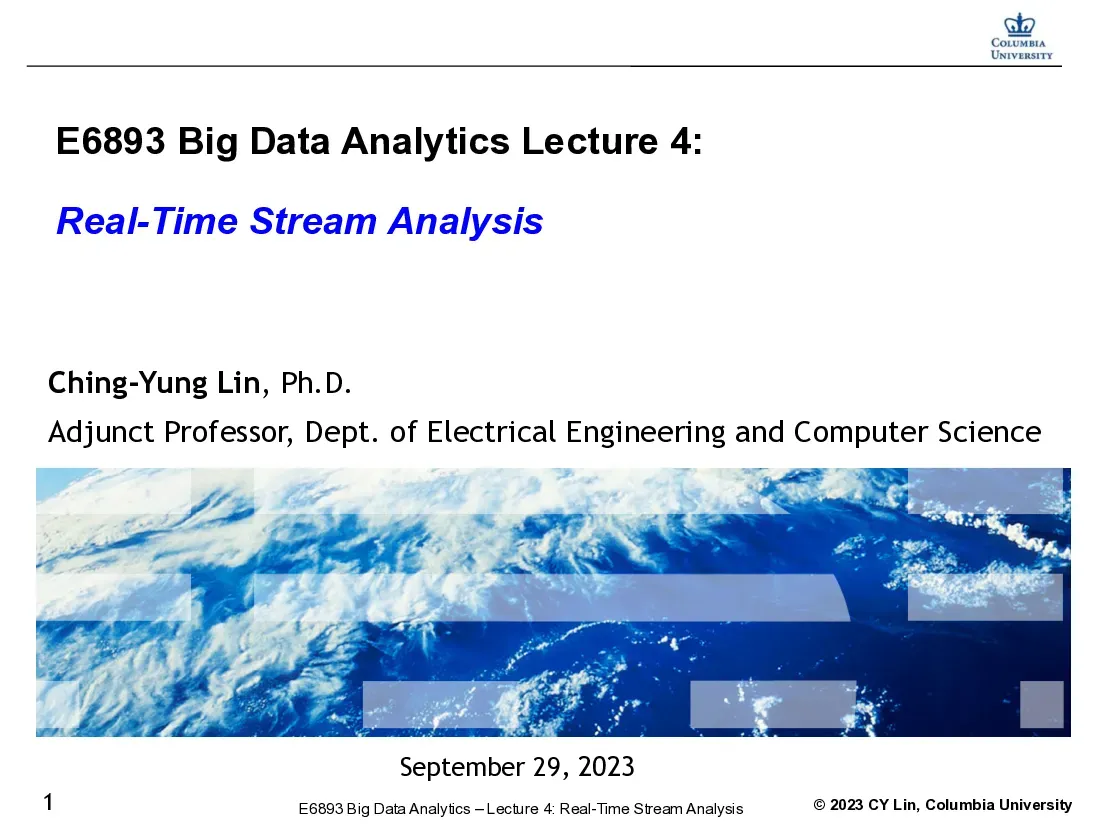 Big Data Analytics - Phân tích dữ liệu lớn (Lecture 4)