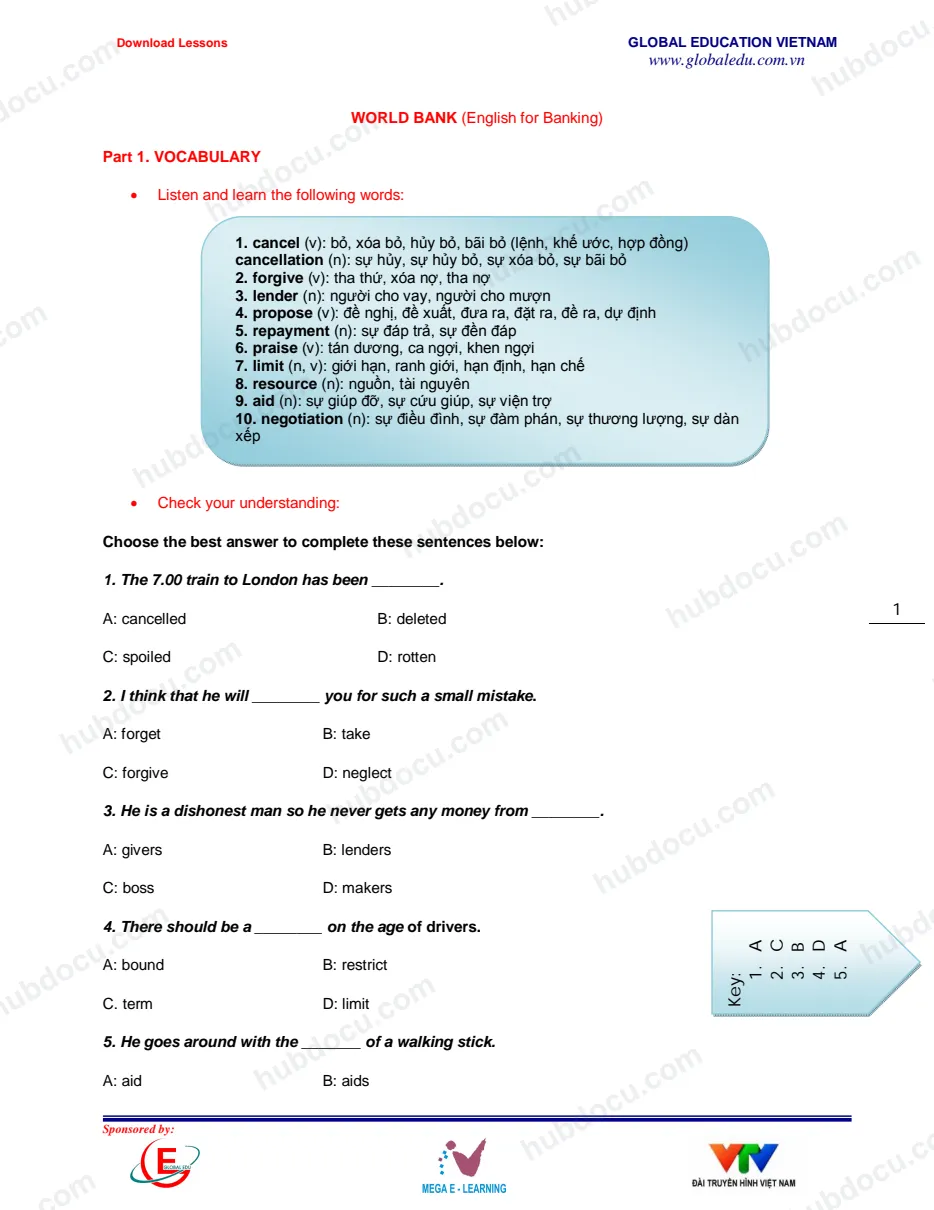 English for Banking - World Bank