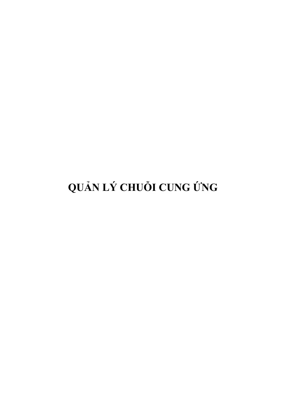 Quản lý chuỗi cung ứng
