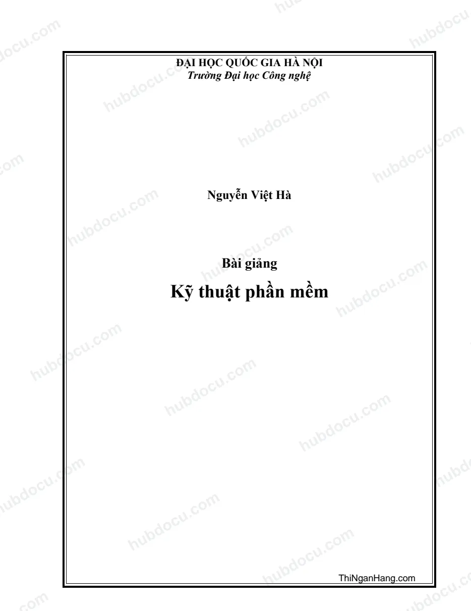 Bài giảng kỹ thuật phần mềm