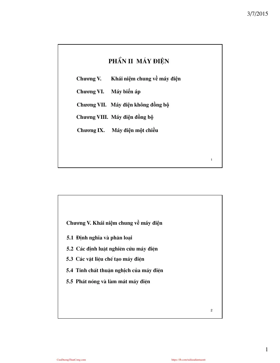 Chương V. Khái niệm chung về máy điện (Chương V) - Nguyễn Bích Liên
