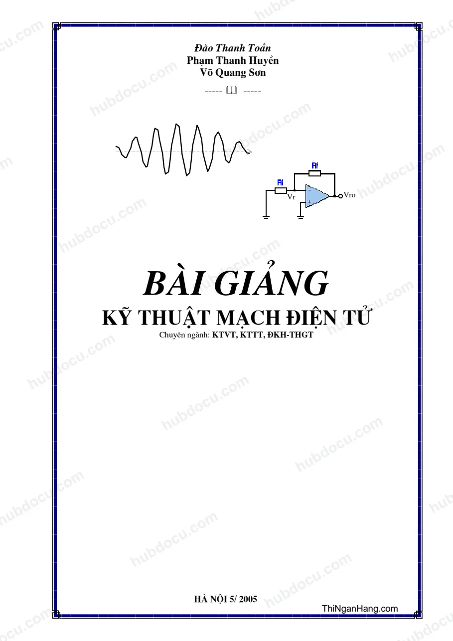 Bài giảng Kỹ thuật mạch điện tử