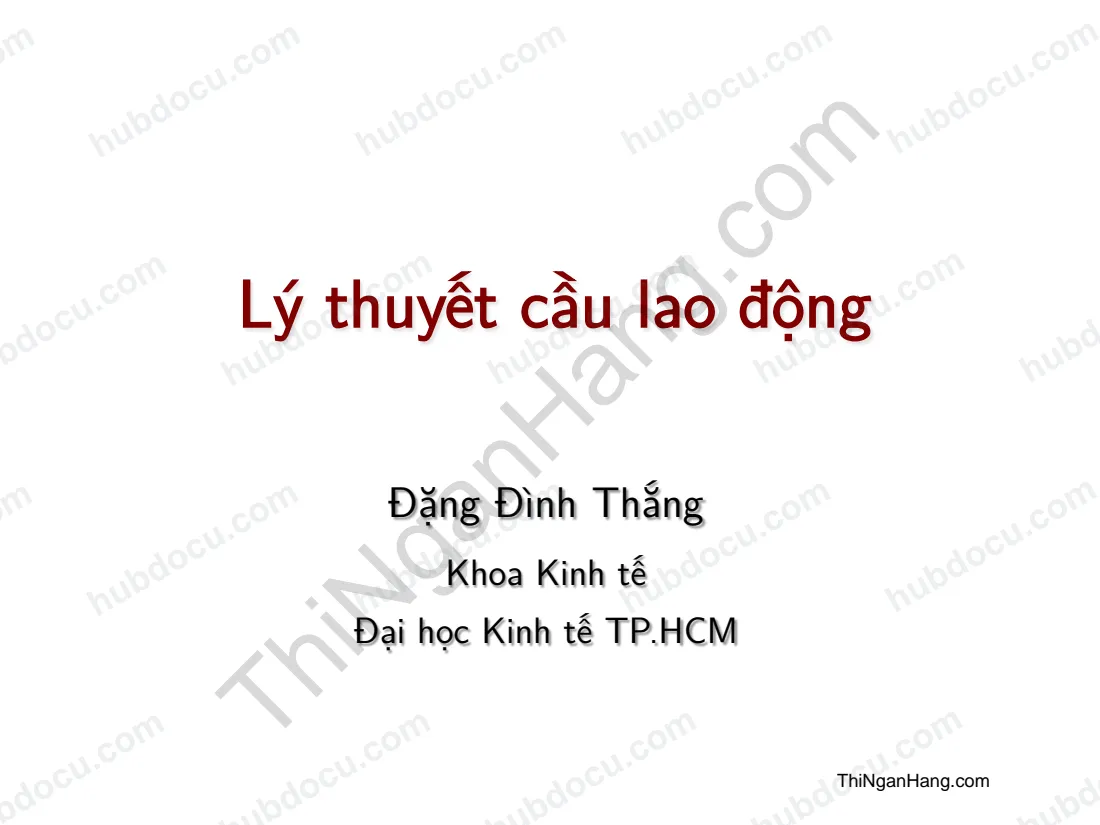 Chương 4. Cầu về lao động