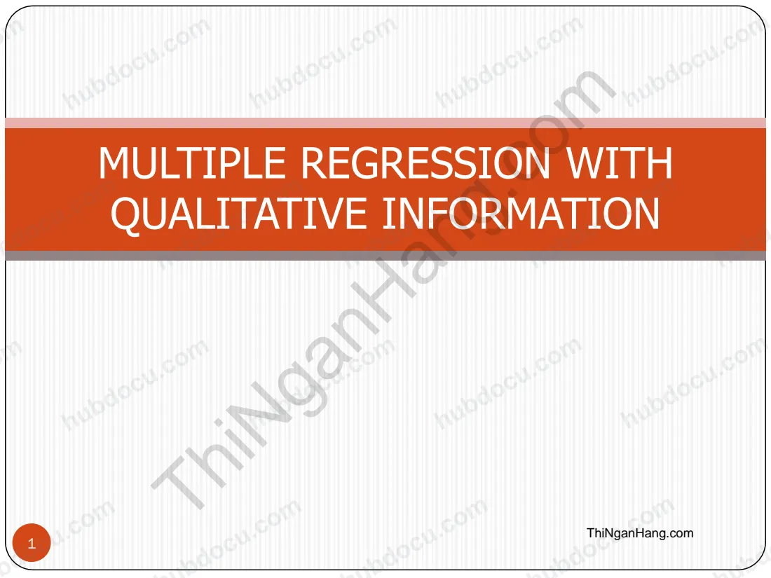 Slide Kinh tế lượng: Lecture 7 - Qualitative information