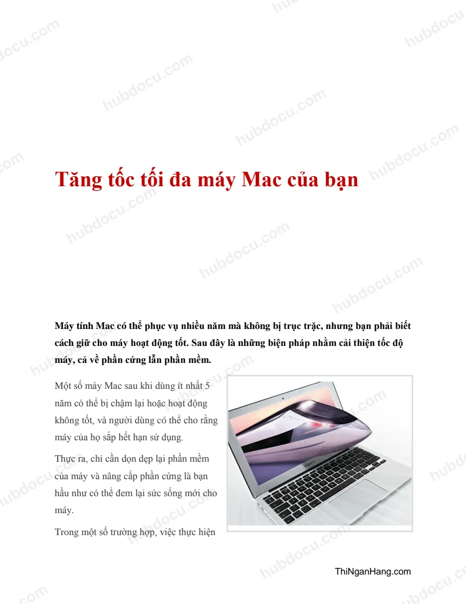 Tăng tốc tối đa máy Mac của bạn