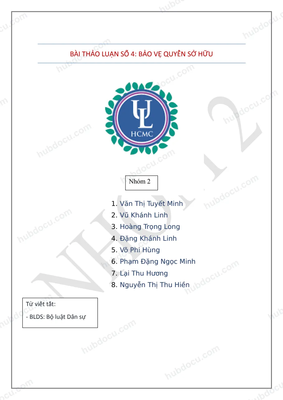 Thảo luận - Bảo về quyền sở hữu