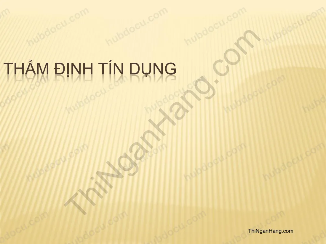 Slide Quy trình thẩm định tín dụng