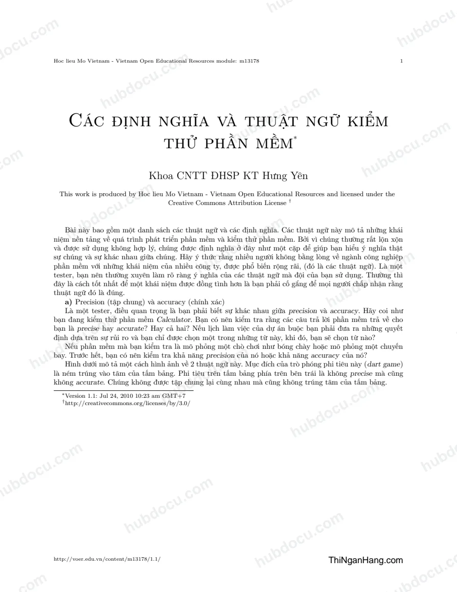 Thuật ngữ về Testing