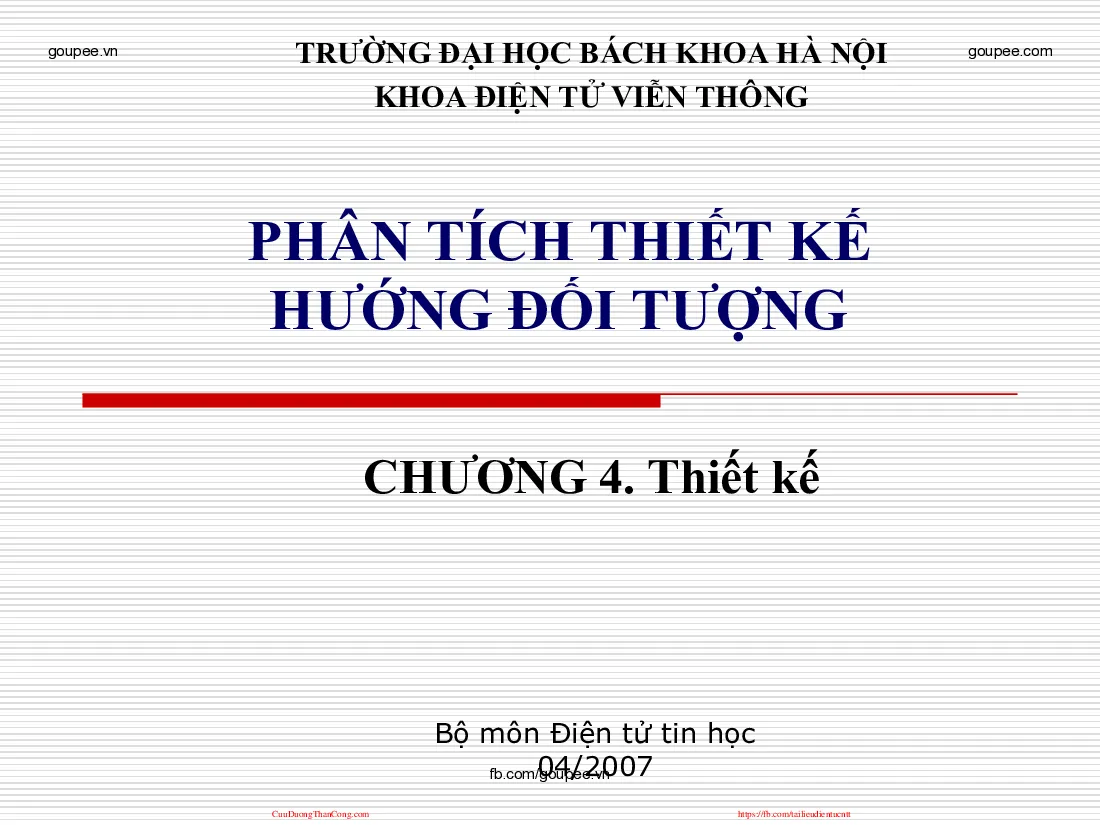 Phân tích thiết kế hướng đối tượng - Chương 4.1 (HUST) GV.Phạm Ngọc Nam