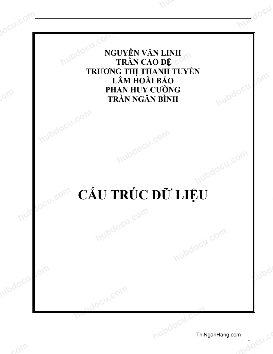 Giáo trình Cấu trúc dữ liệu - ĐH Cần Thơ