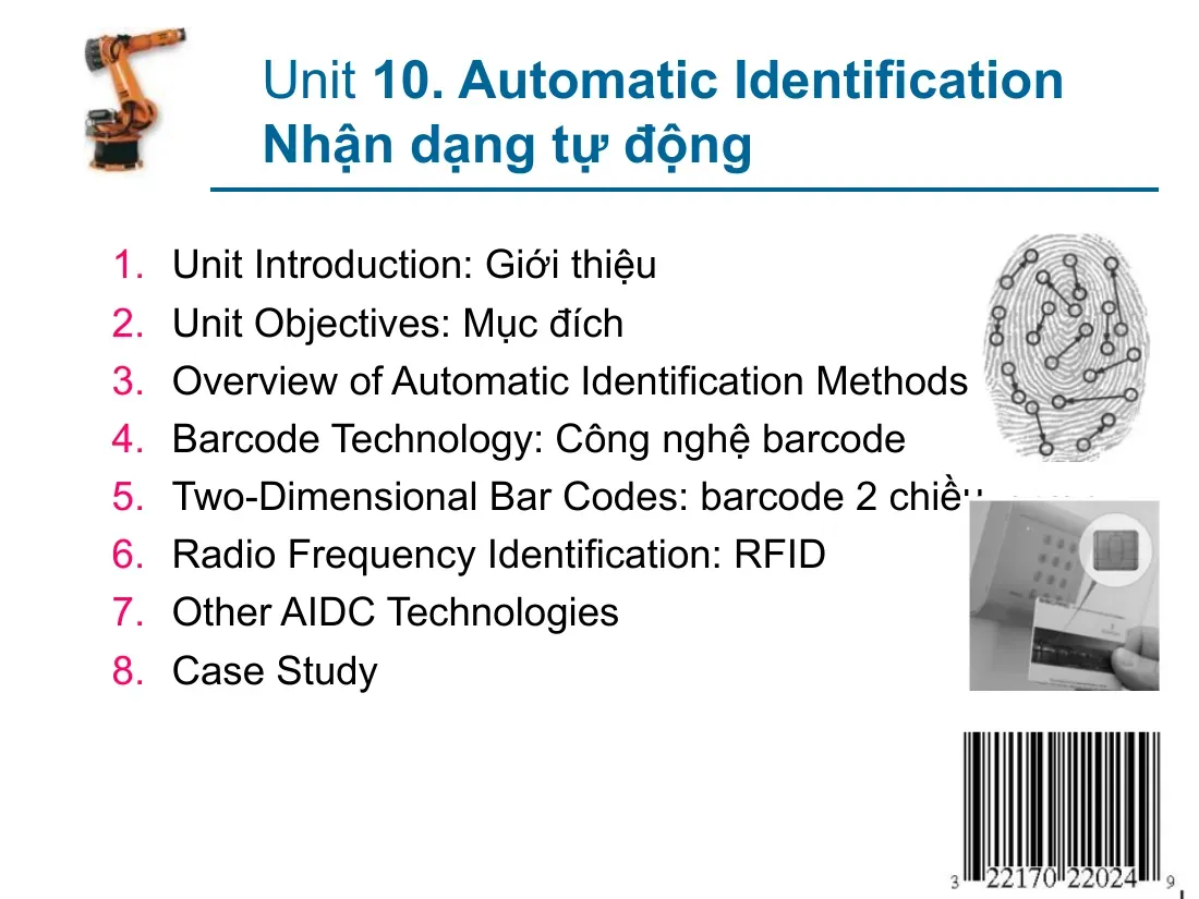Automatic Identification (Unit 10)