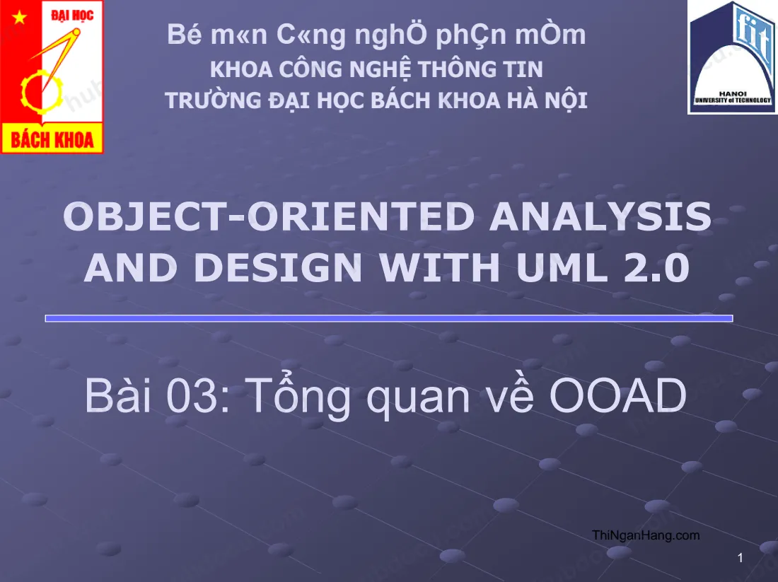 Bài 3. Tổng quan về OOAD
