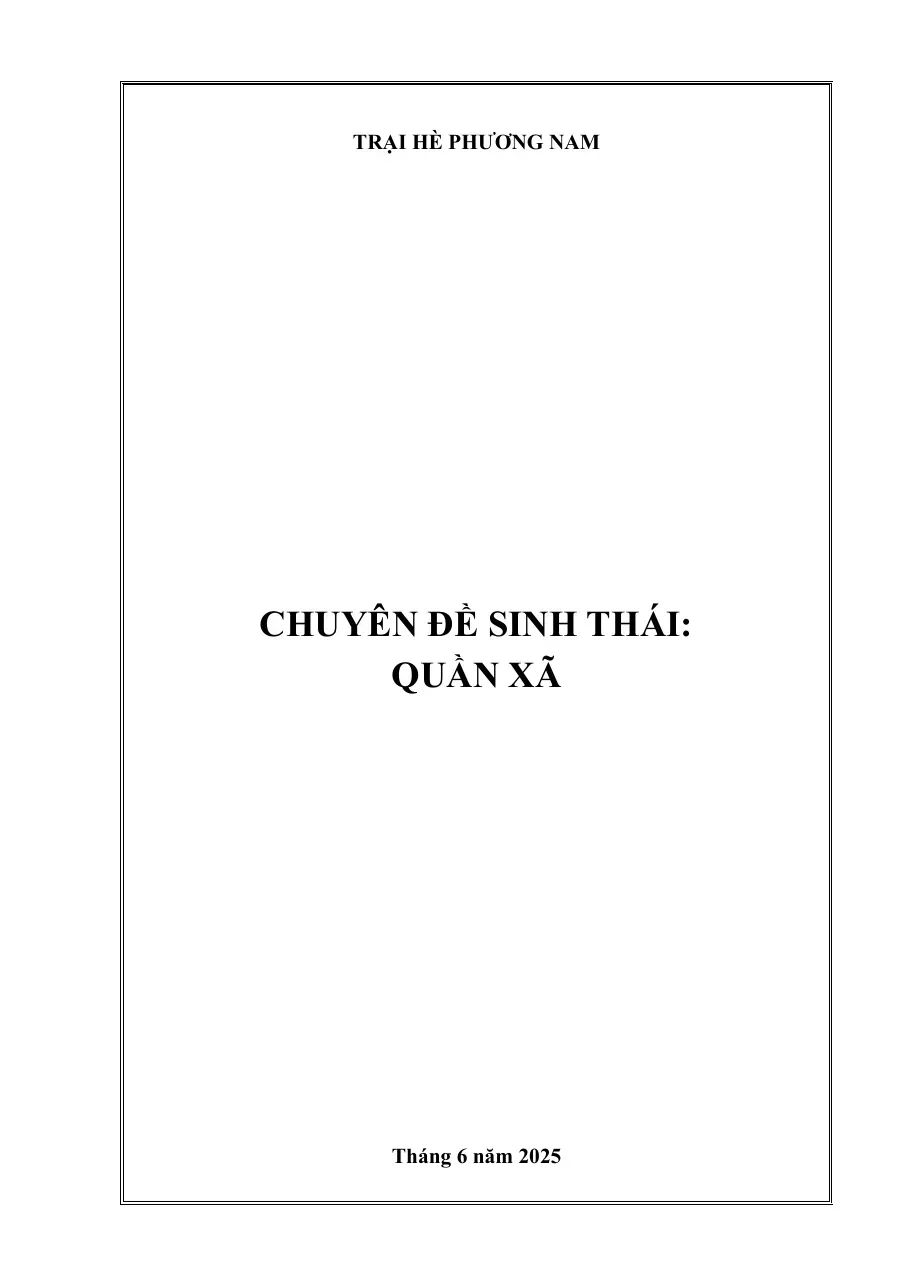 Chuyên đề môn Sinh học - Sinh thái về quần xã