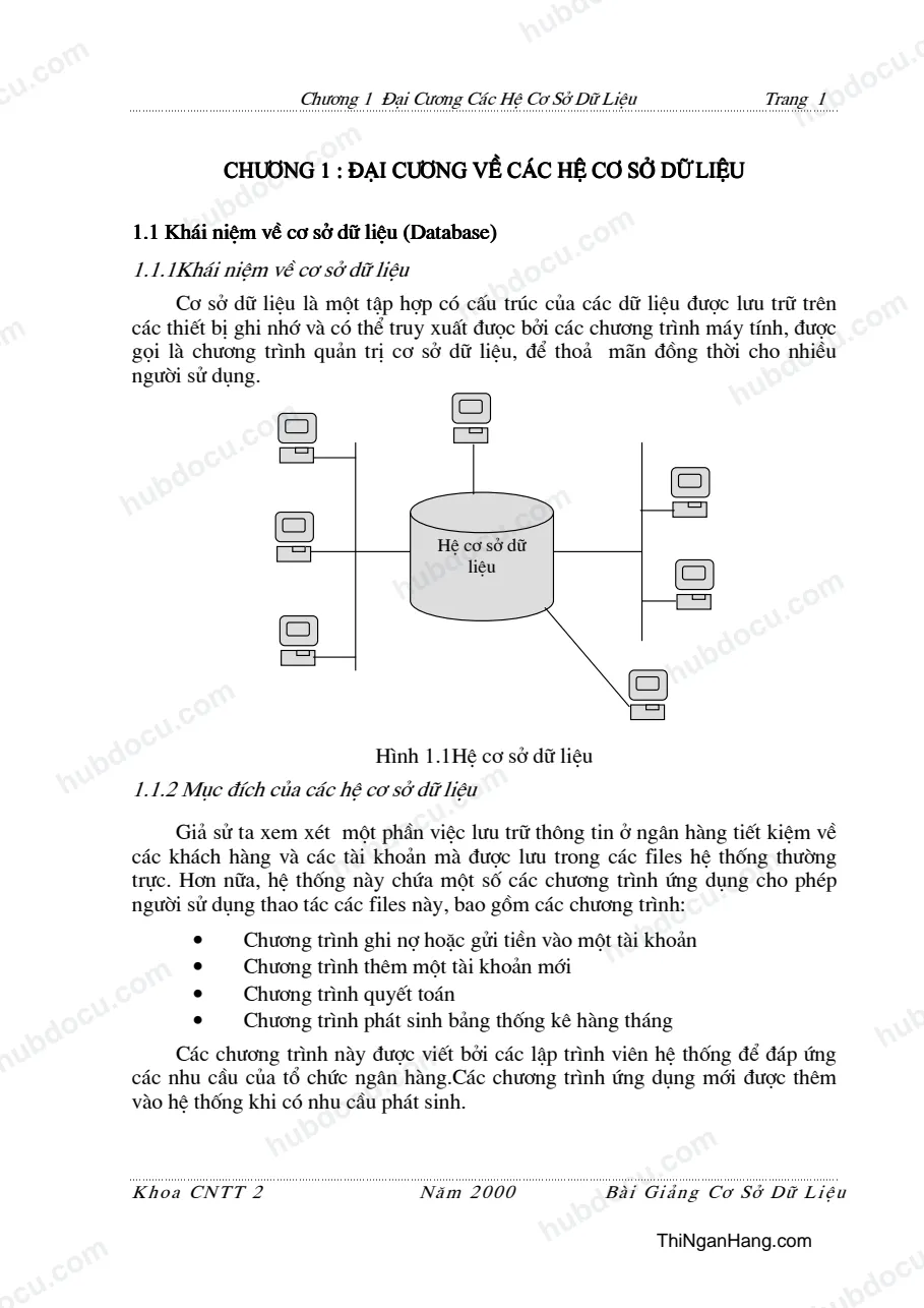 Bài giảng Cơ sở dữ liệu