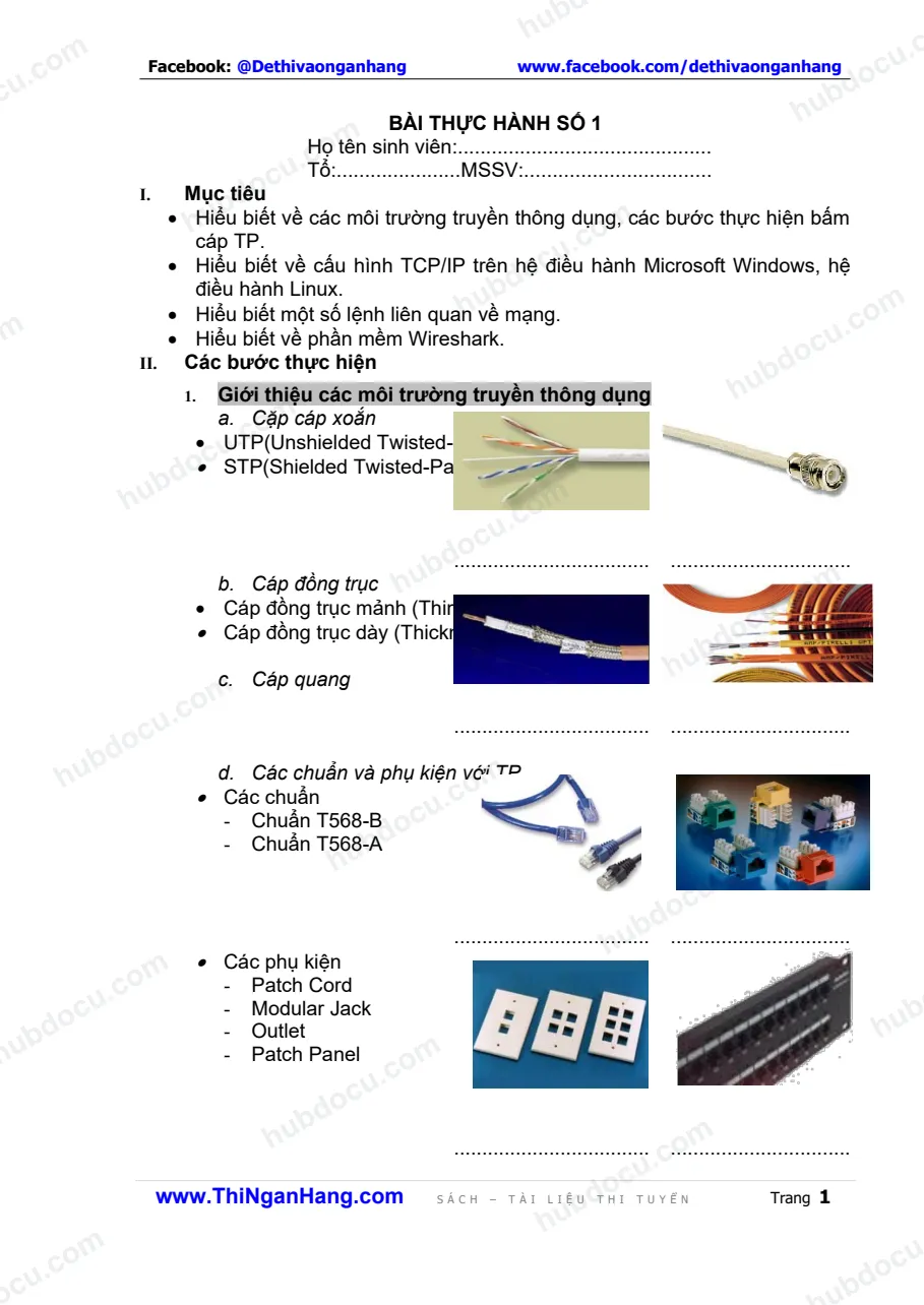 Tổng hợp 11 bài Lab thực hành môn Mạng máy tính