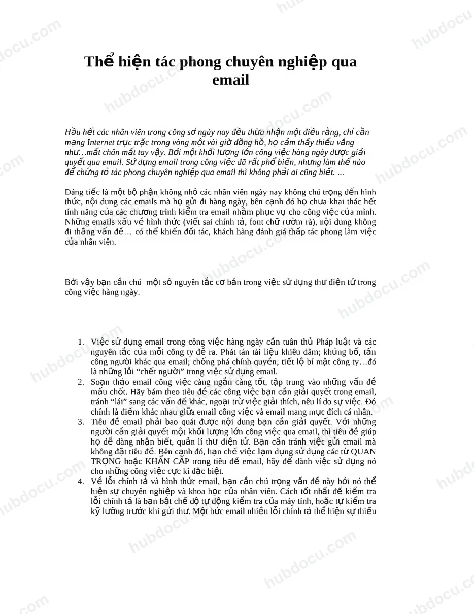 Thể hiện tác phong chuyên nghiệp qua Email