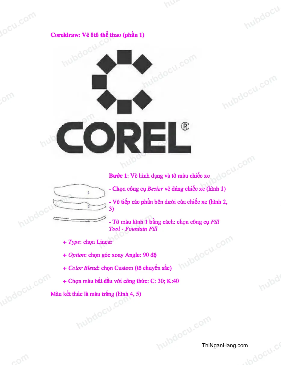 Coreldraw: Vẽ ôtô thể thao (phần 1)