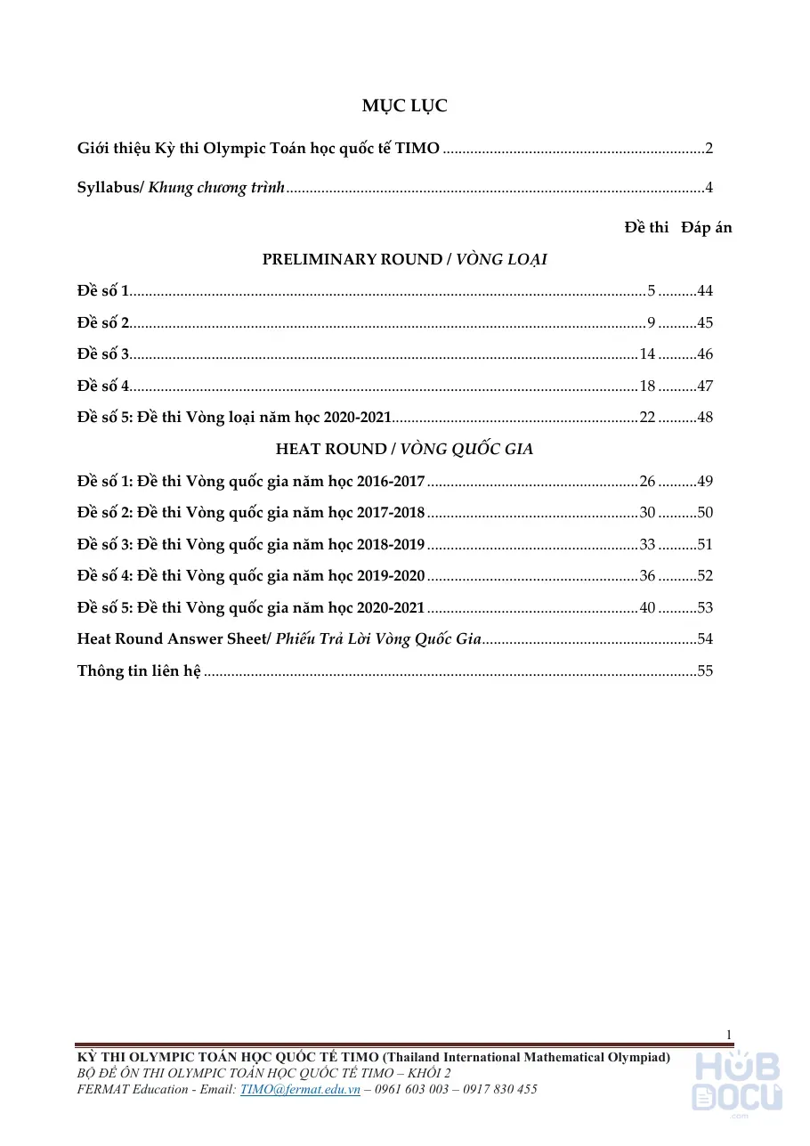 Toán TIMO Khối 2 - 2025 2026