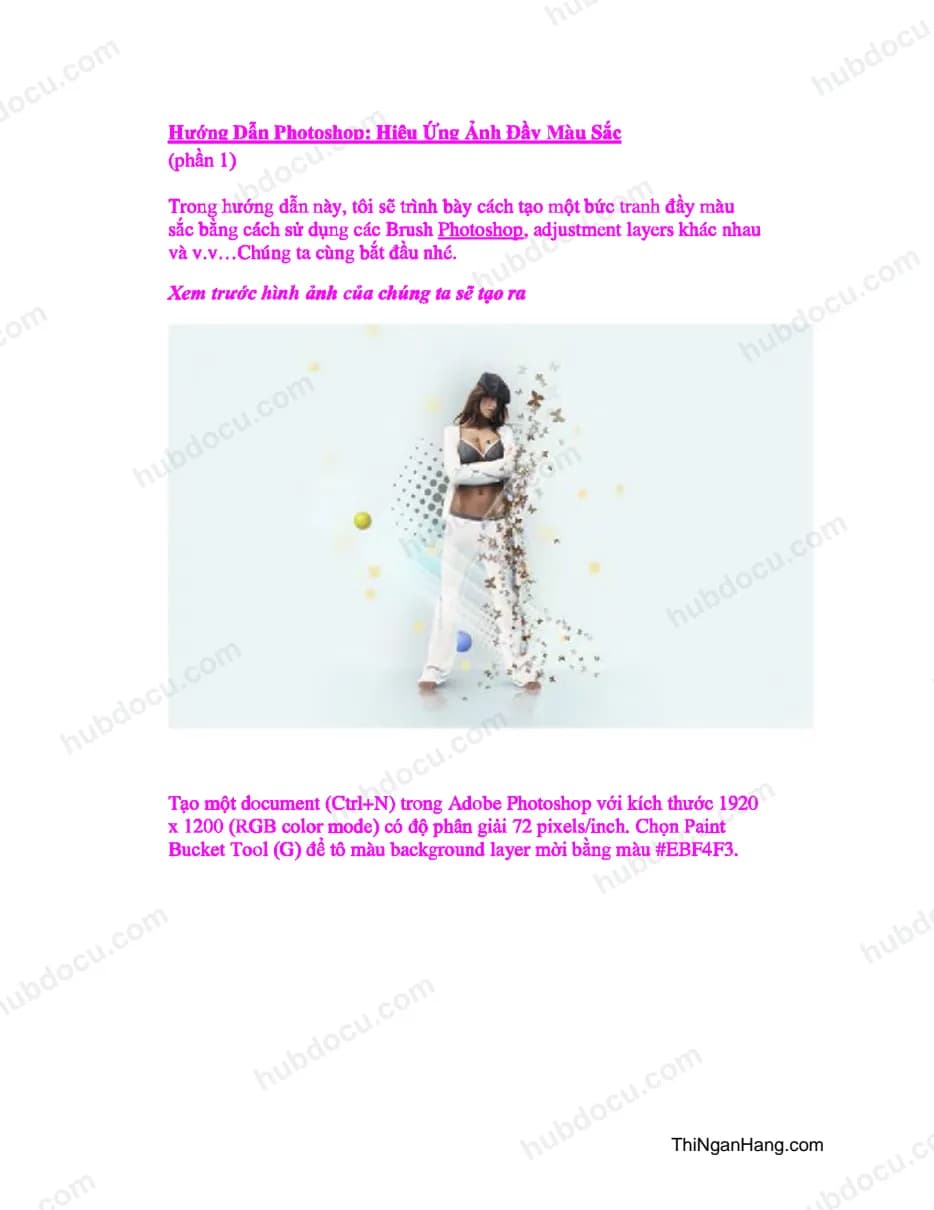 Hướng dẫn Photoshop - Hiệu ứng ảnh đầy màu sắc (phần 1)