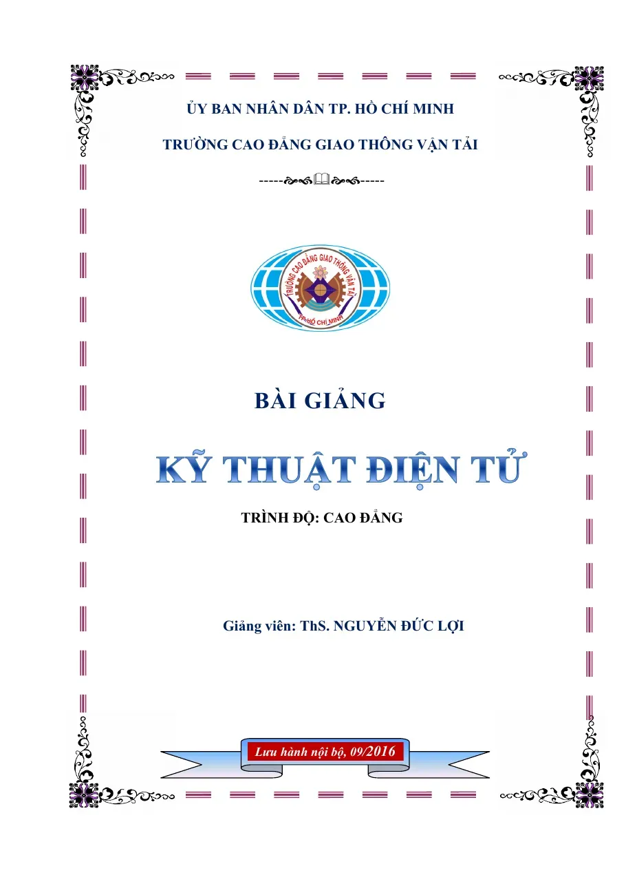 Kỹ thuật điện tử - Nguyễn Đức Lợi