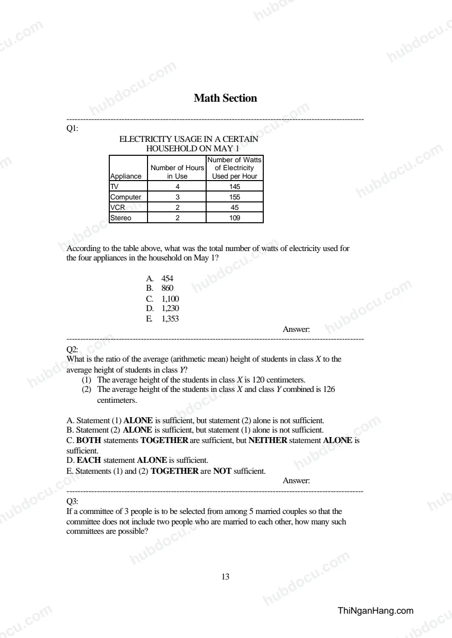 GMAT - Math Section T15 (Ôn thi FPT)