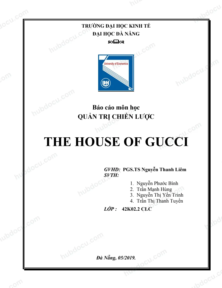 Bài tập môn Quản trị chiến lược - The house of gucci