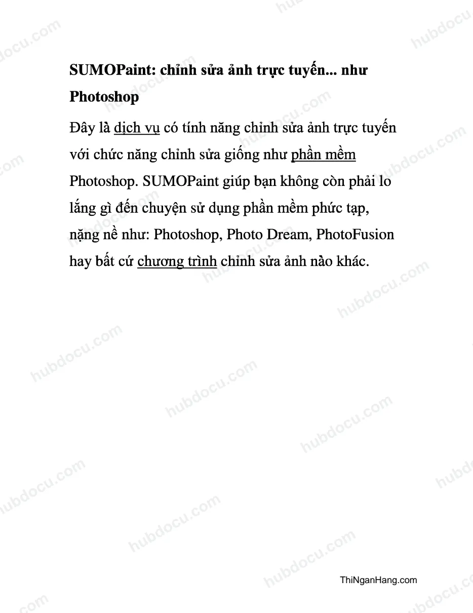 SUMOPaint: chỉnh sửa ảnh trực tuyến như Photoshop