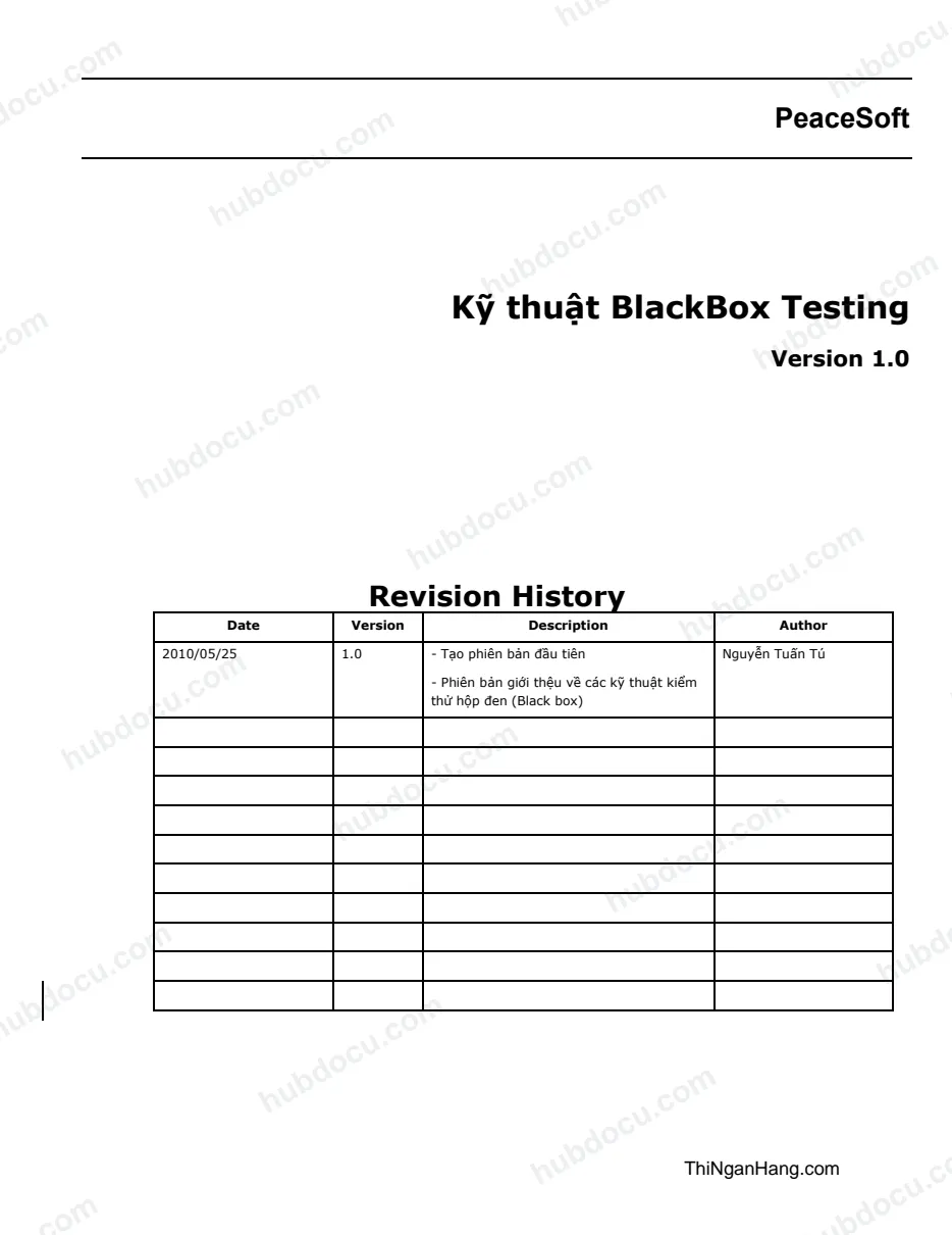 Kỹ thuật Blackbox - Testing