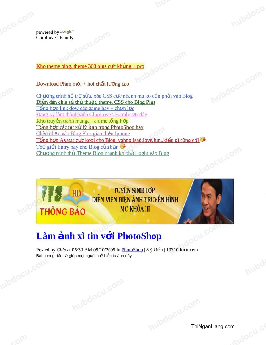 Thiết kế - Làm ảnh xì tin với Photoshop