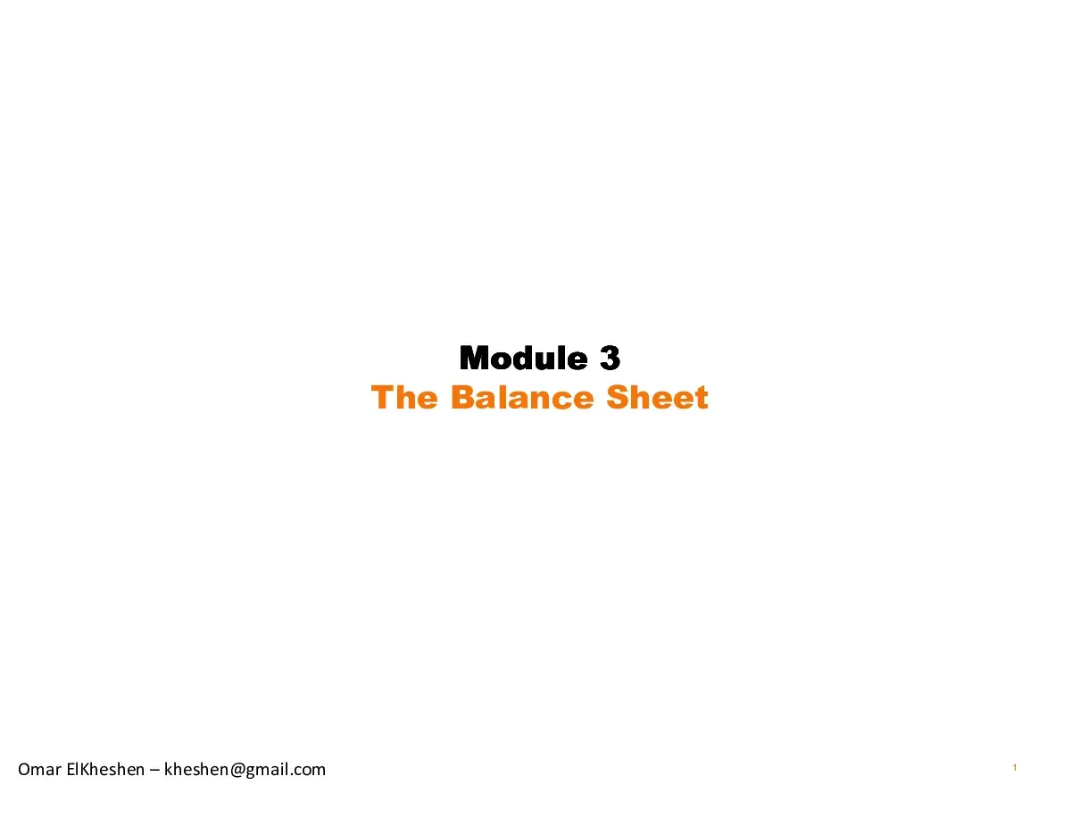 The Balance Sheet (Bảng cân đối kế toán) - Act 3 - Omar ElKheshen