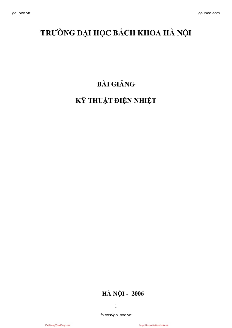 Slide Kỹ thuật điện nhiệt HUST