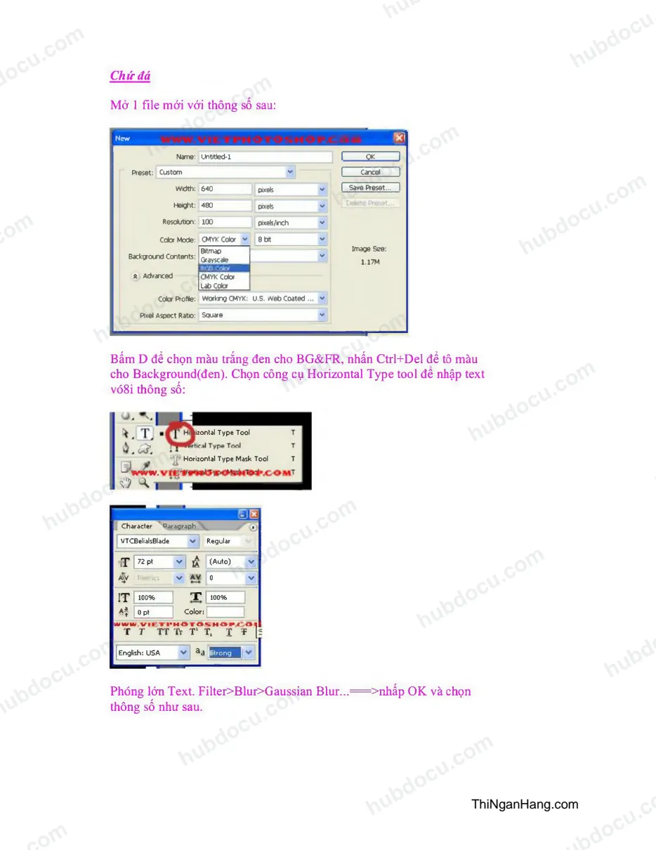 Tạo chữ đá trong Photoshop
