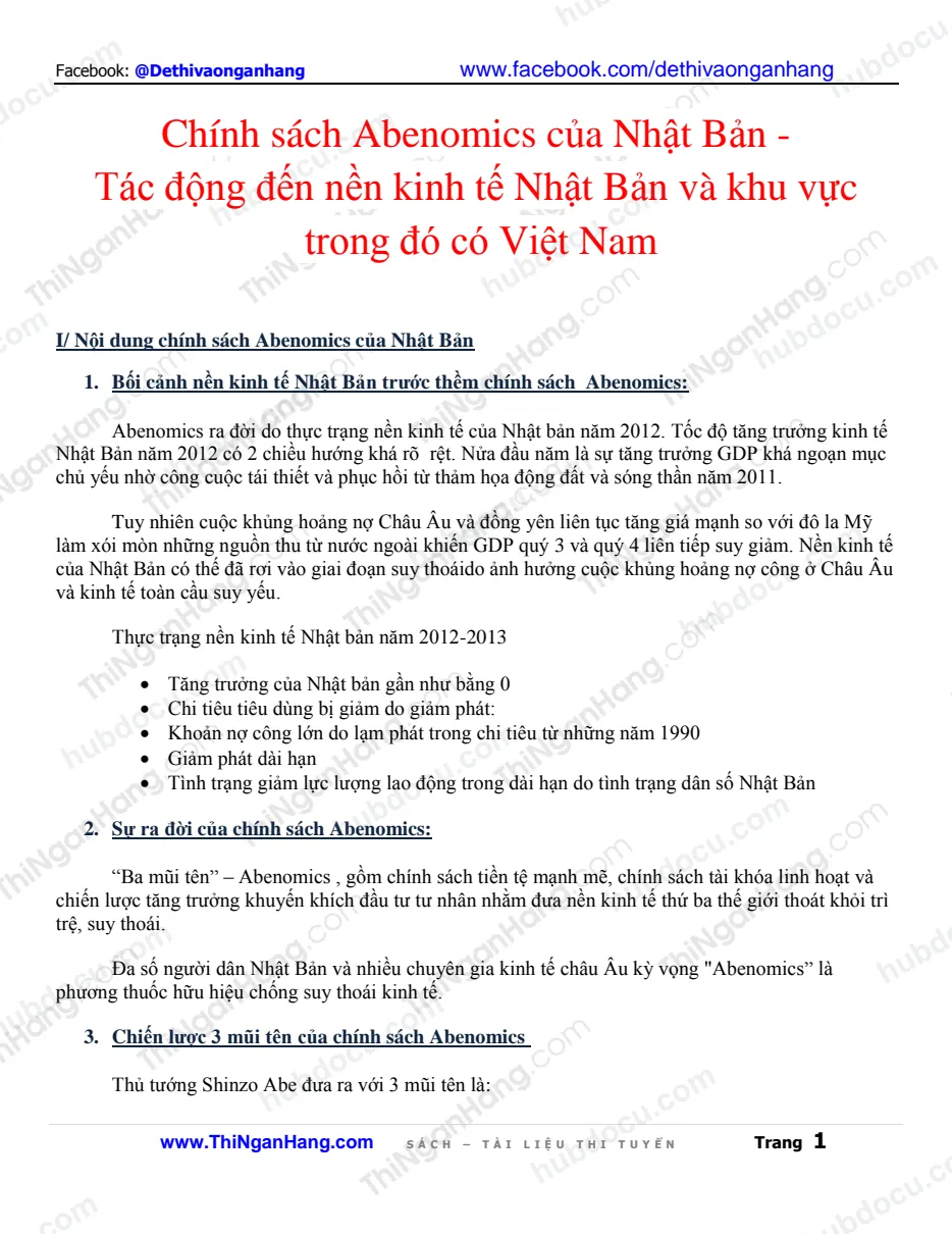 Chính sách Abenomics của Nhật Bản - Tác động đến kinh tế Nhật Bản và khu vực