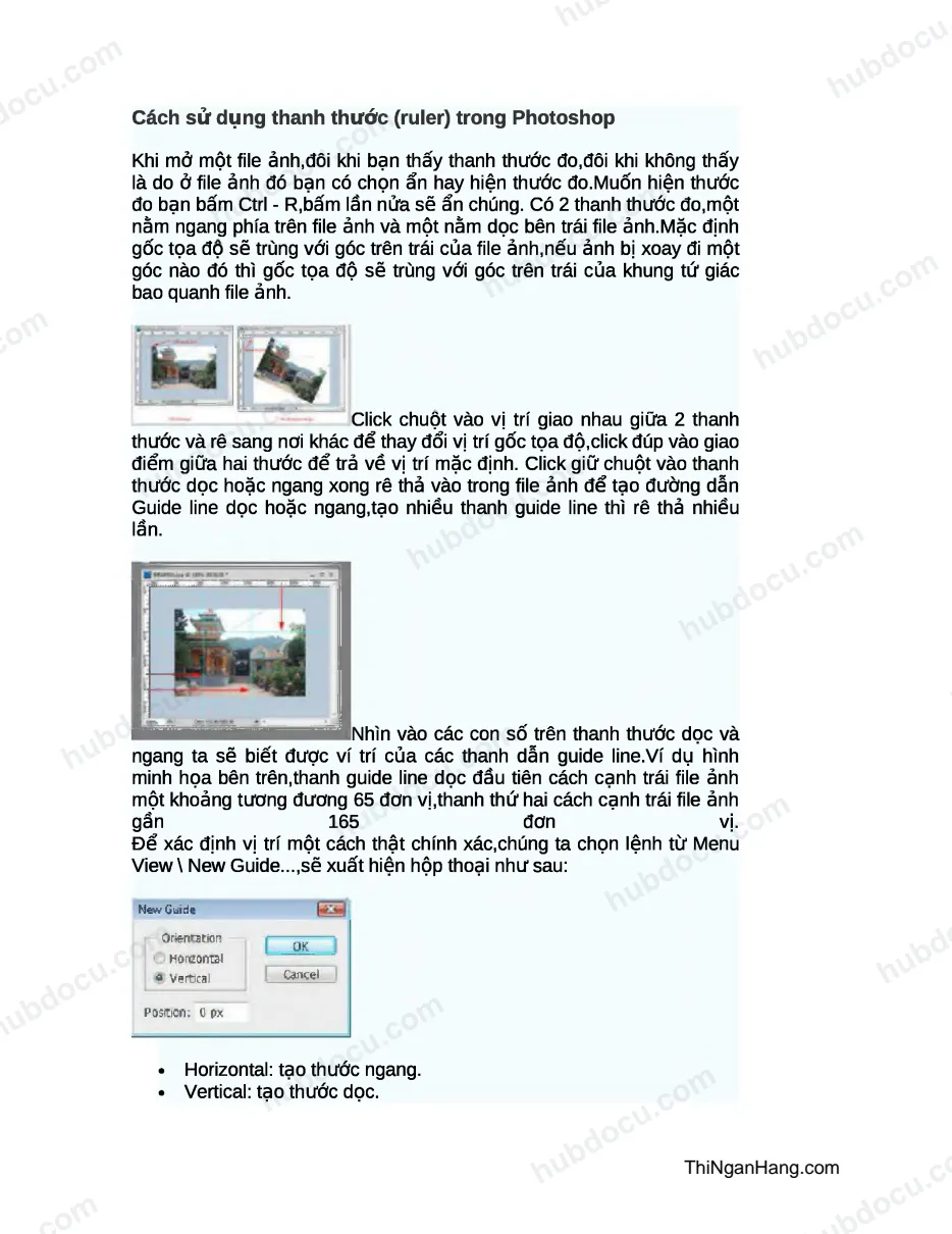Cách sử dụng thanh thước (ruler) trong Photoshop
