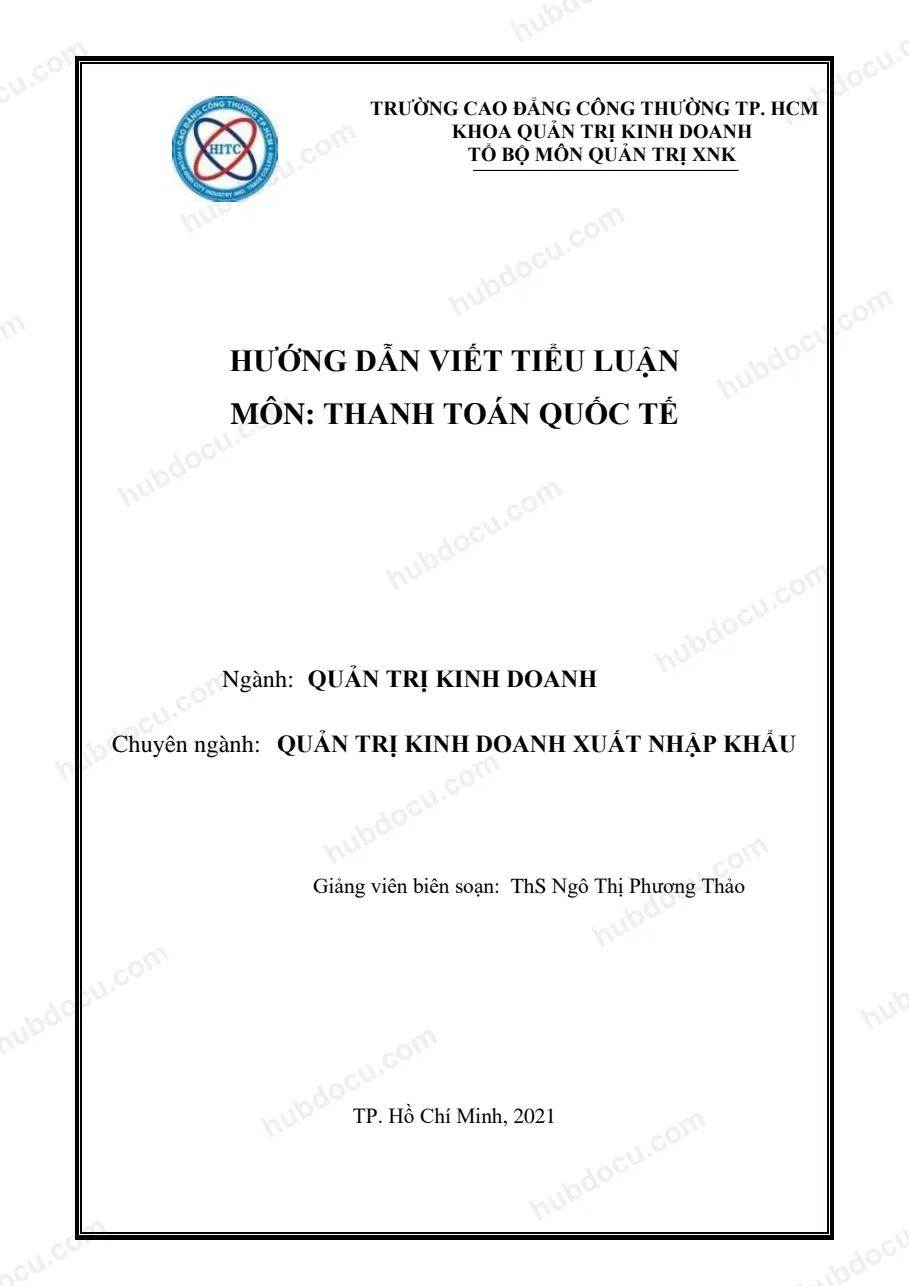 Tiểu luận - Thanh toán quốc tế