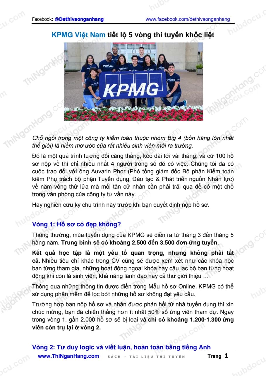 KPMG Việt Nam tiết lộ 5 vòng thi tuyển khốc liệt