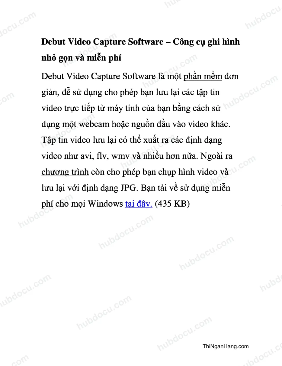 Debut Video Capture Software - Công cụ ghi hình nhỏ gọn và miễn phí