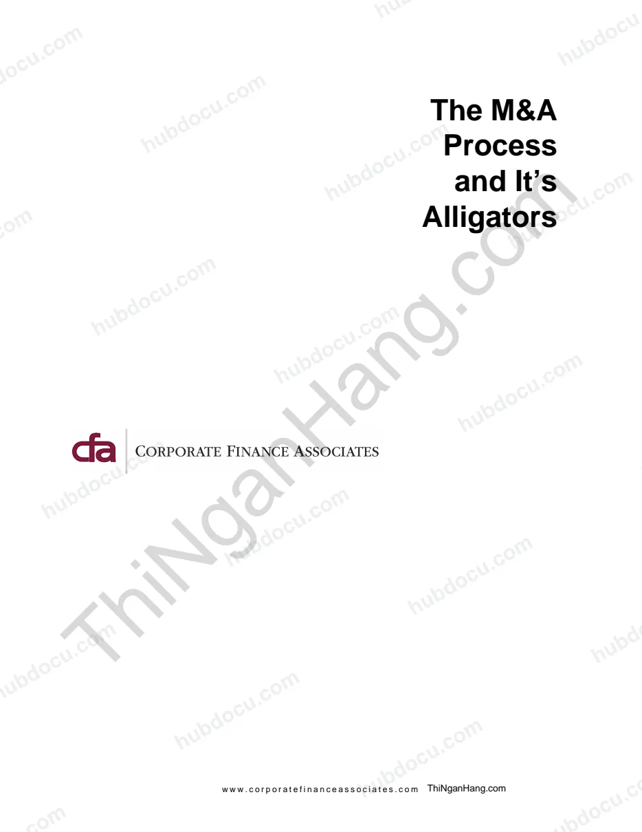 The M&A Process and Its Alligators (Tiến trình thực hiện Mua bán - Sáp nhập)