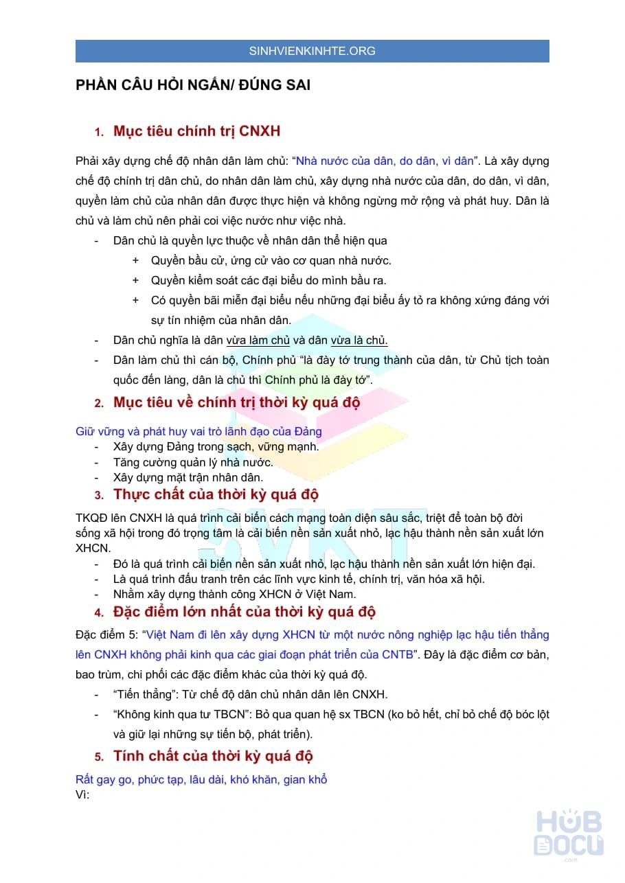 Câu hỏi ôn tập tự luận Tư tưởng Hồ Chí Minh (có lời giải)