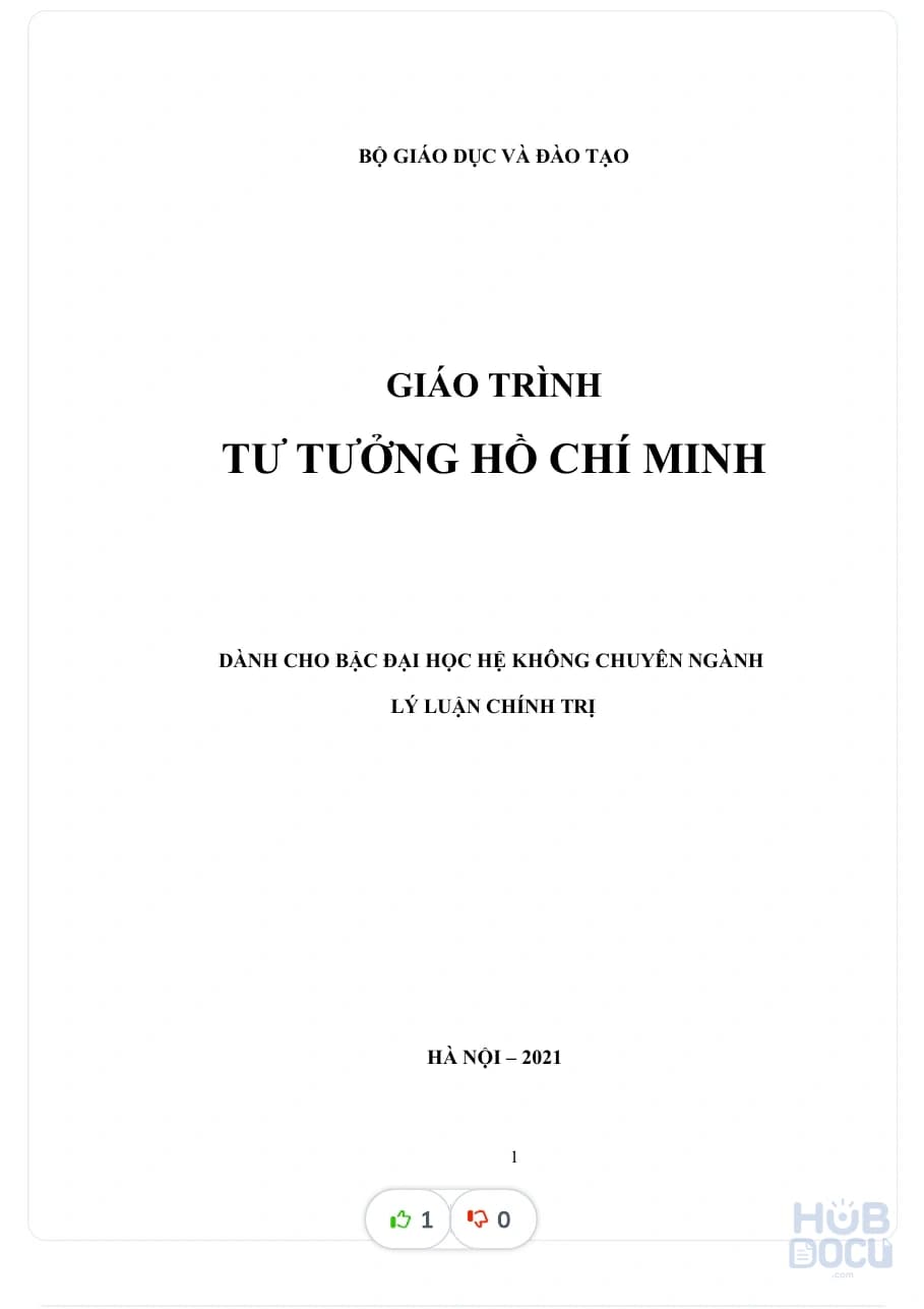 Giáo trình tư tưởng Hồ Chí Minh
