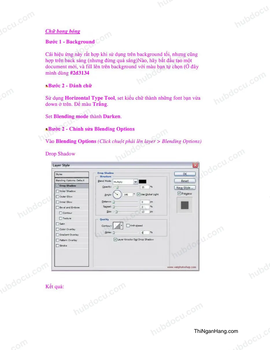 Tạo chữ bong bóng trong Photoshop