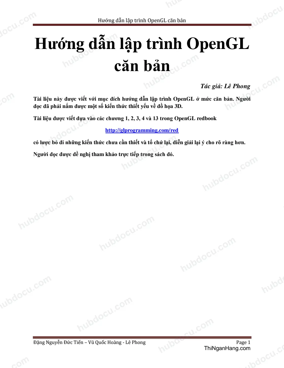 Hướng dẫn lập trình OpenGL căn bản